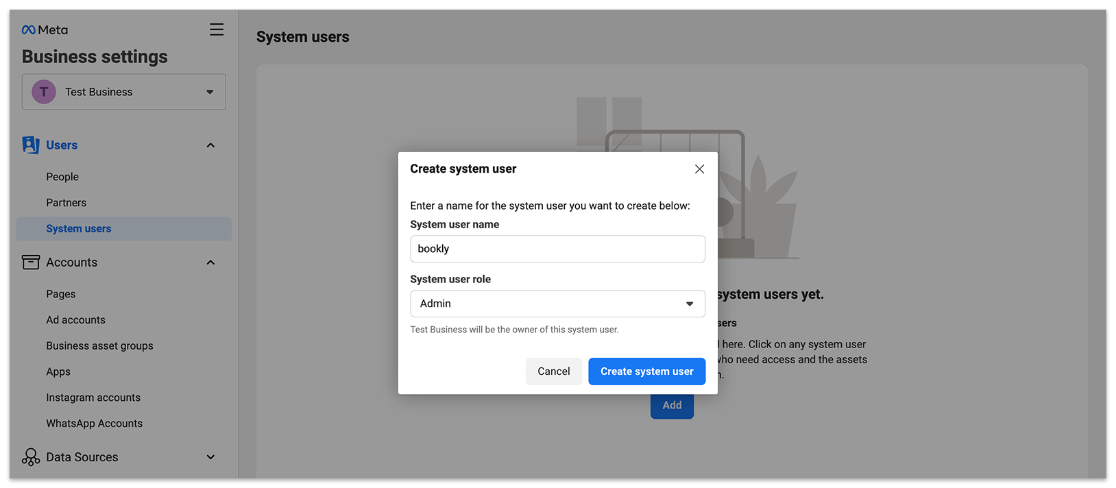 Create Permanent access token in the app settings