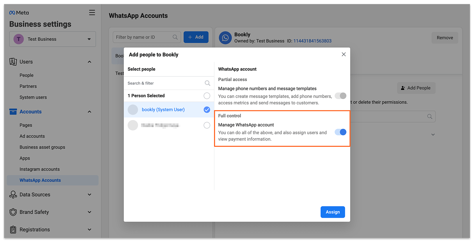 Create Permanent access token in the app settings