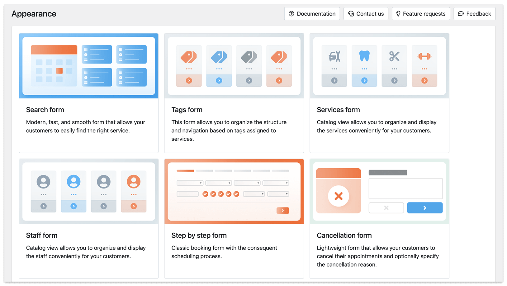 Appearance section in Bookly PRO