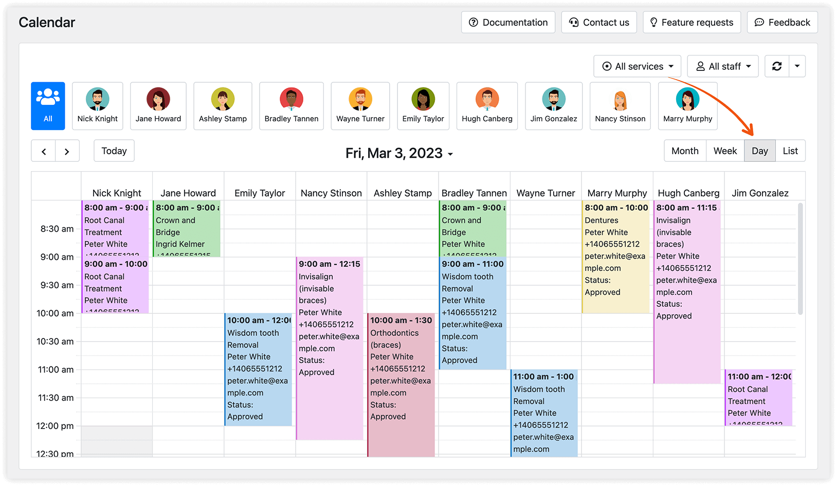 Bookly Calendar in the WordPress admin panel