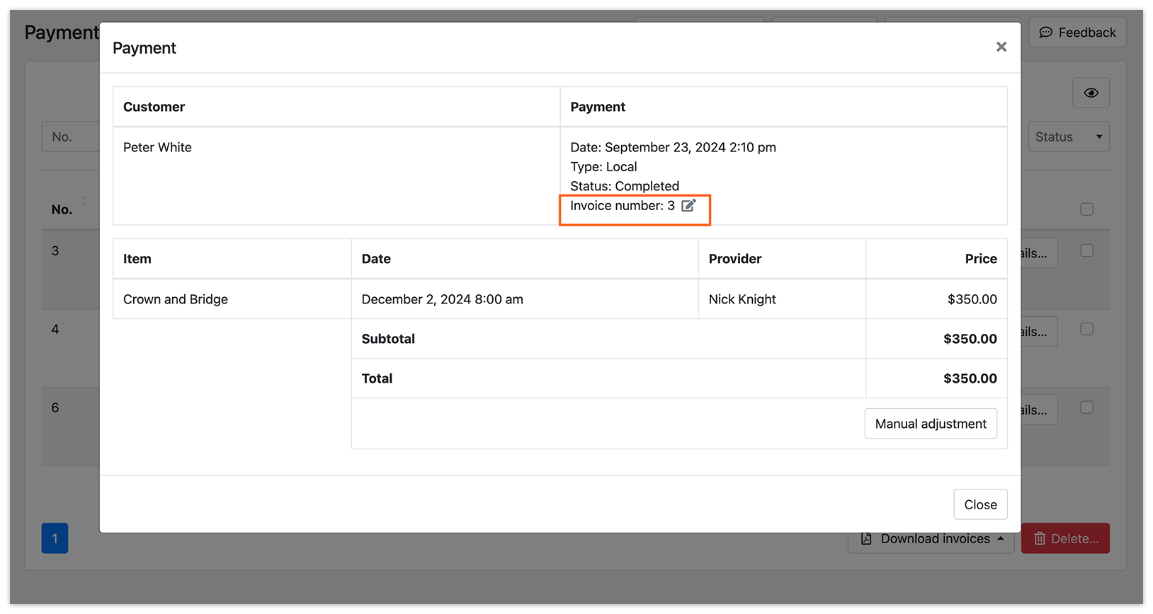 Payment details