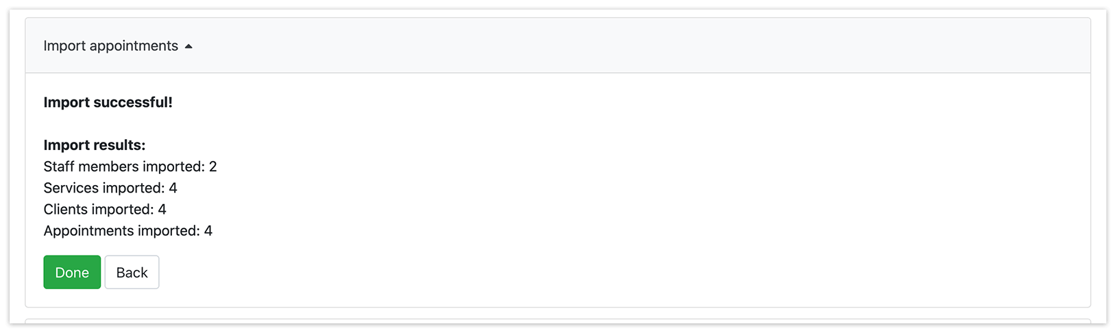 Import appointments in Bookly