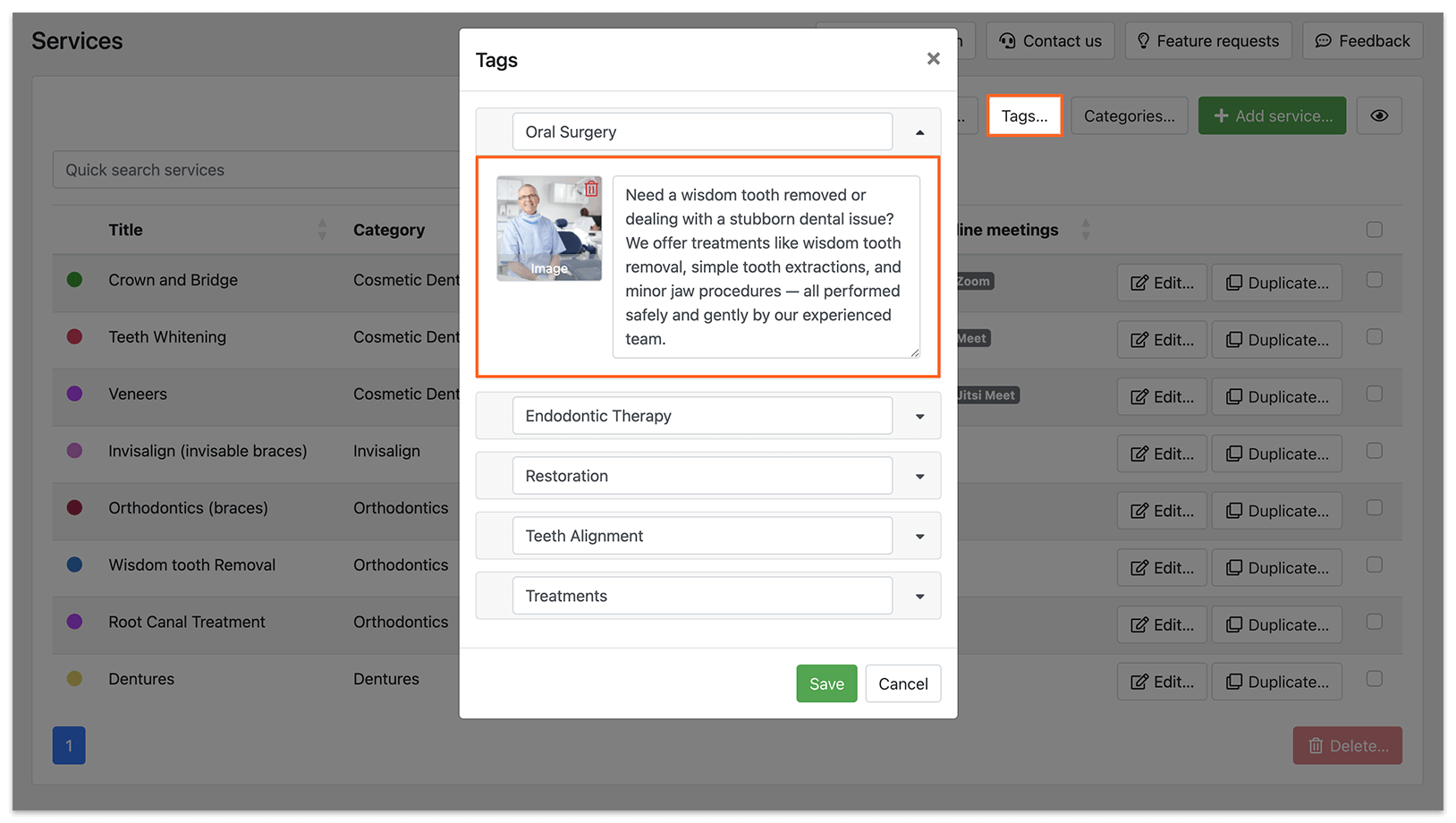 Service tags in Bookly Pro