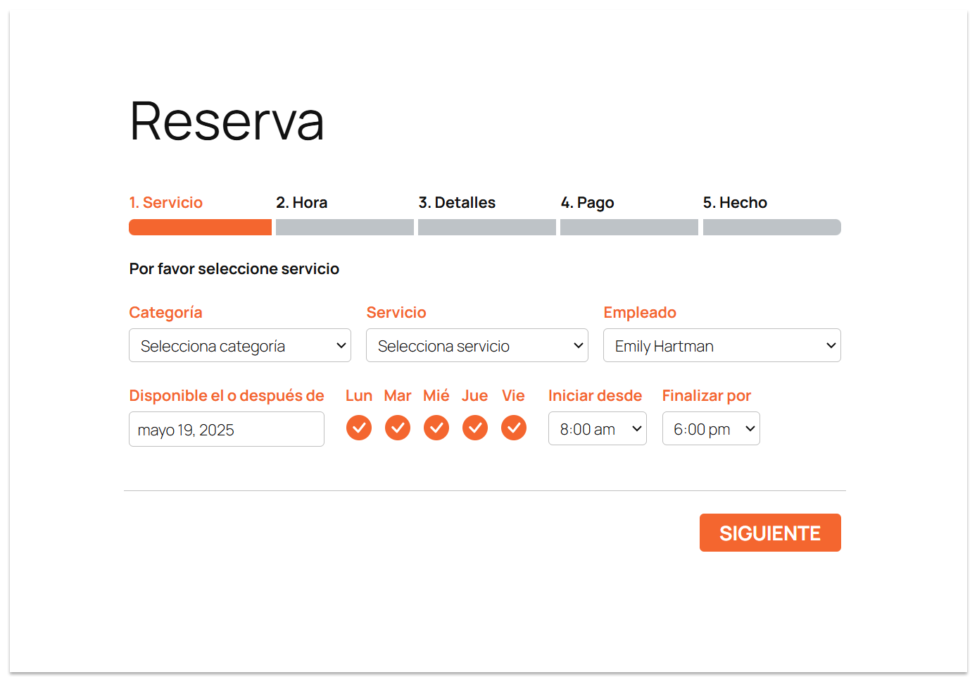 Translated Bookly booking form