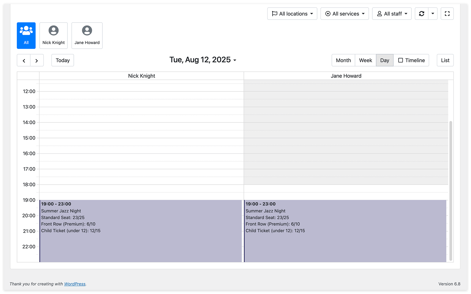 Bookly Calendar