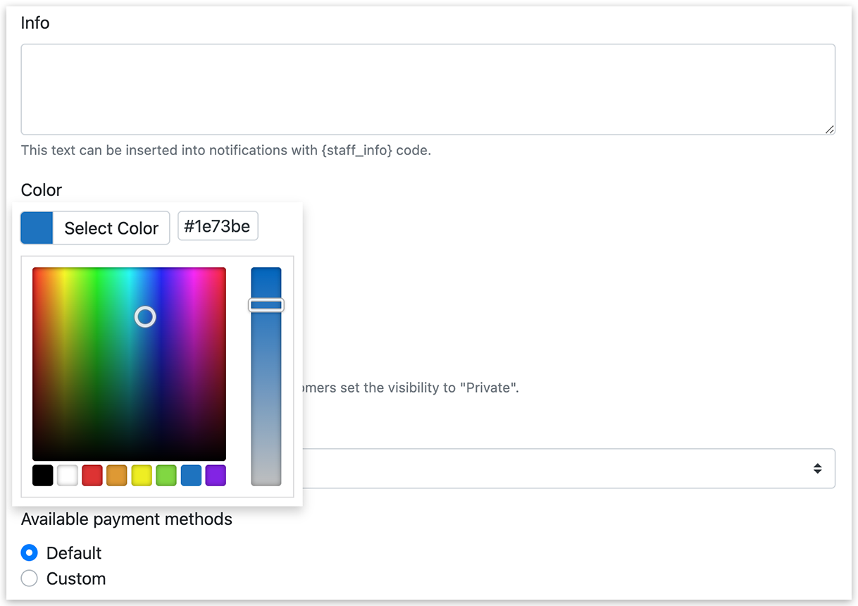 Couleur d’un membre du personnel dans Bookly