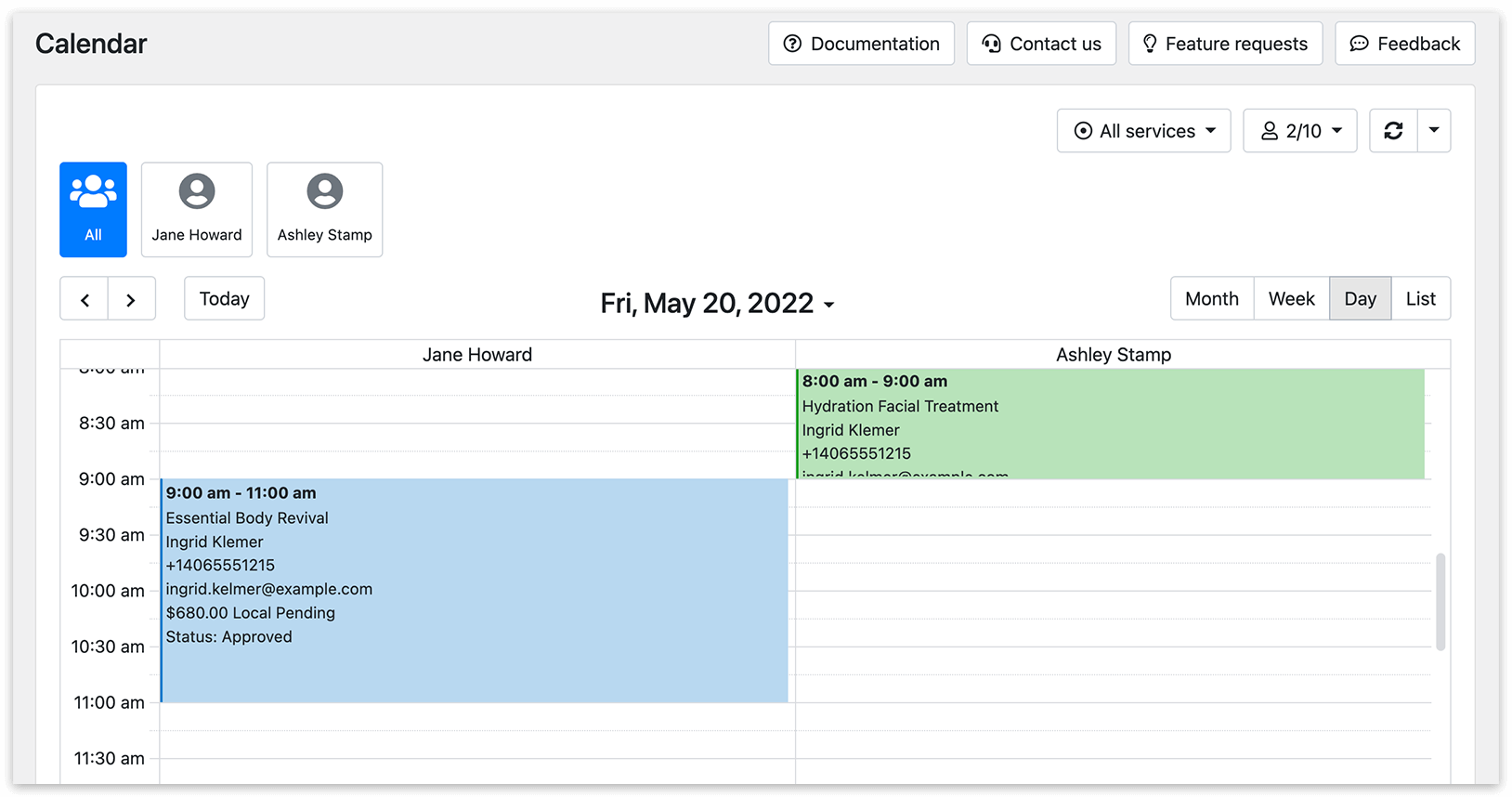 Bookly Calendar – admin panel