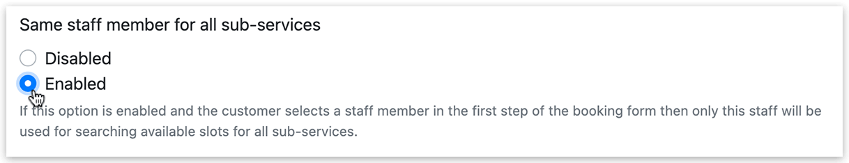 Service card in Bookly