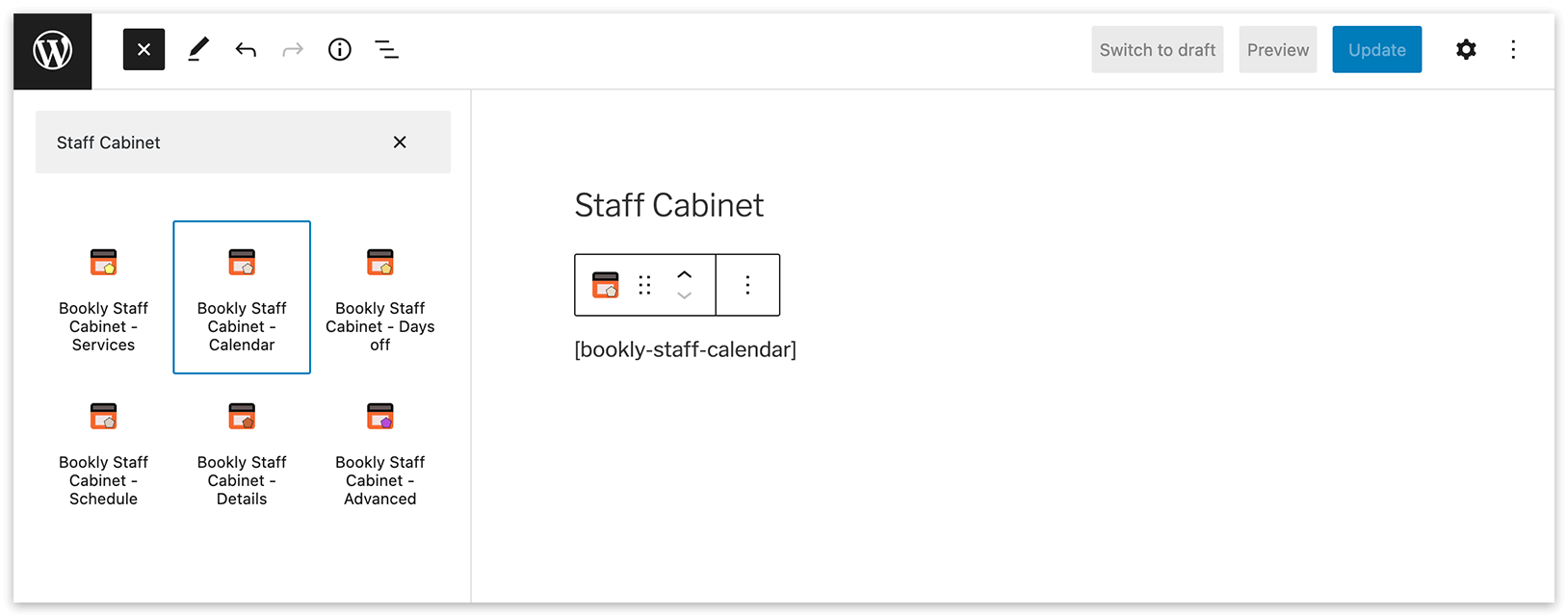 Cabinet du personnel livresque à Gutenberg