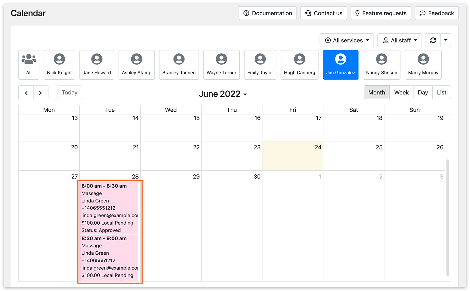 Bookly Calendar – consecutive appointments