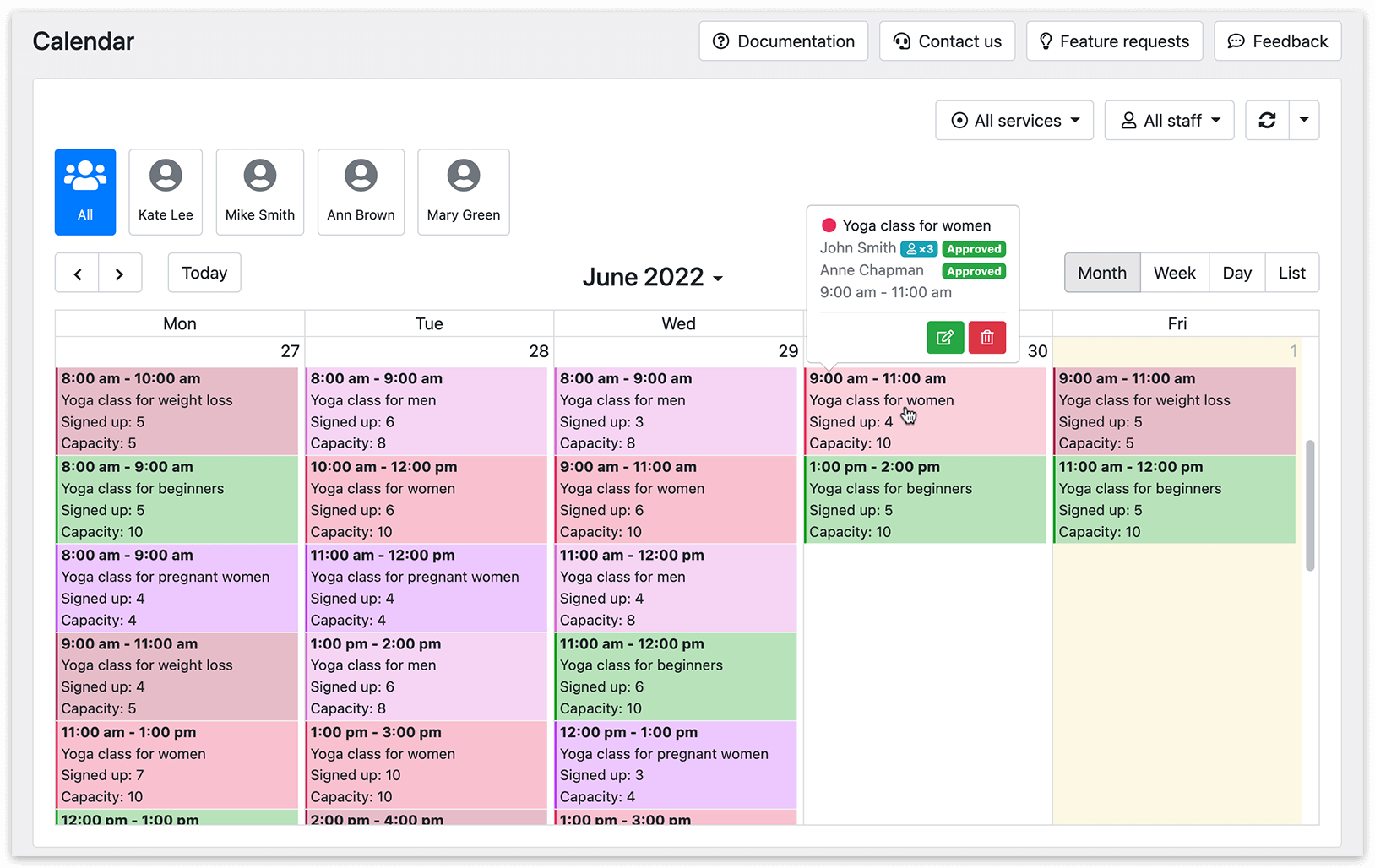 Group booking in Bookly Calendar