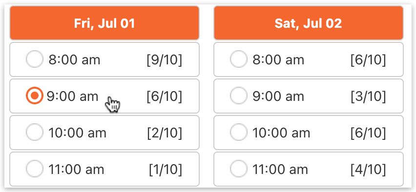 Timeslot format in Bookly