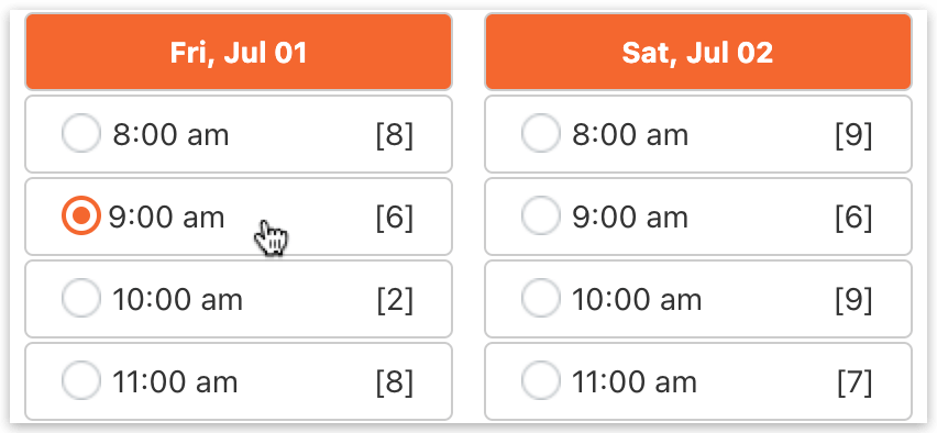 Timeslot format in Bookly