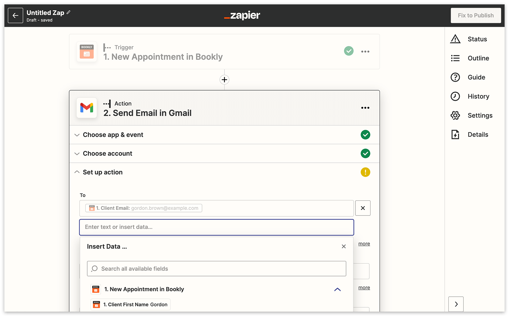 Bookly Zapier integration – setup