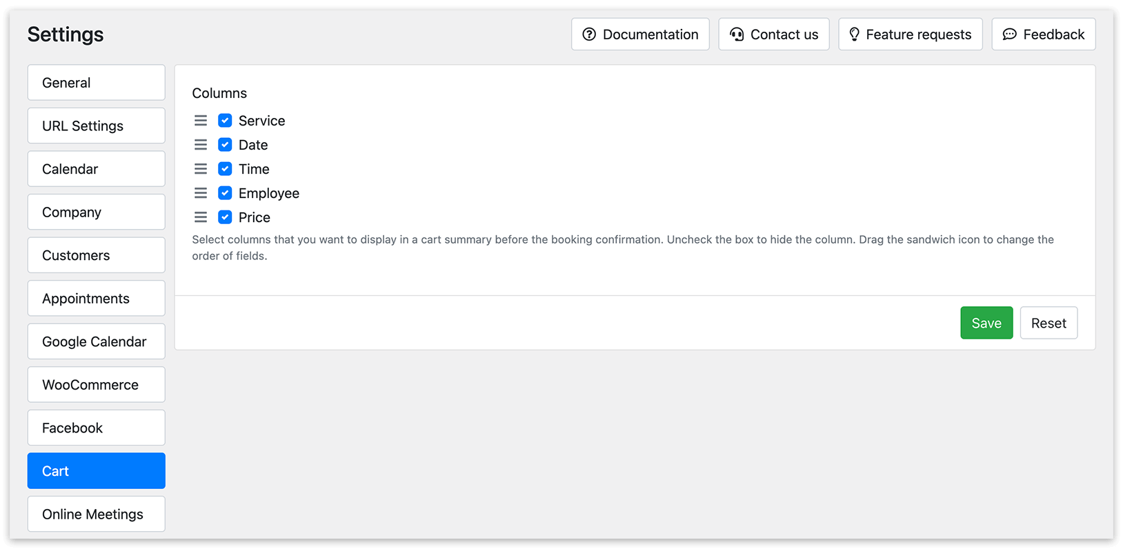 Settings in Bookly PRO