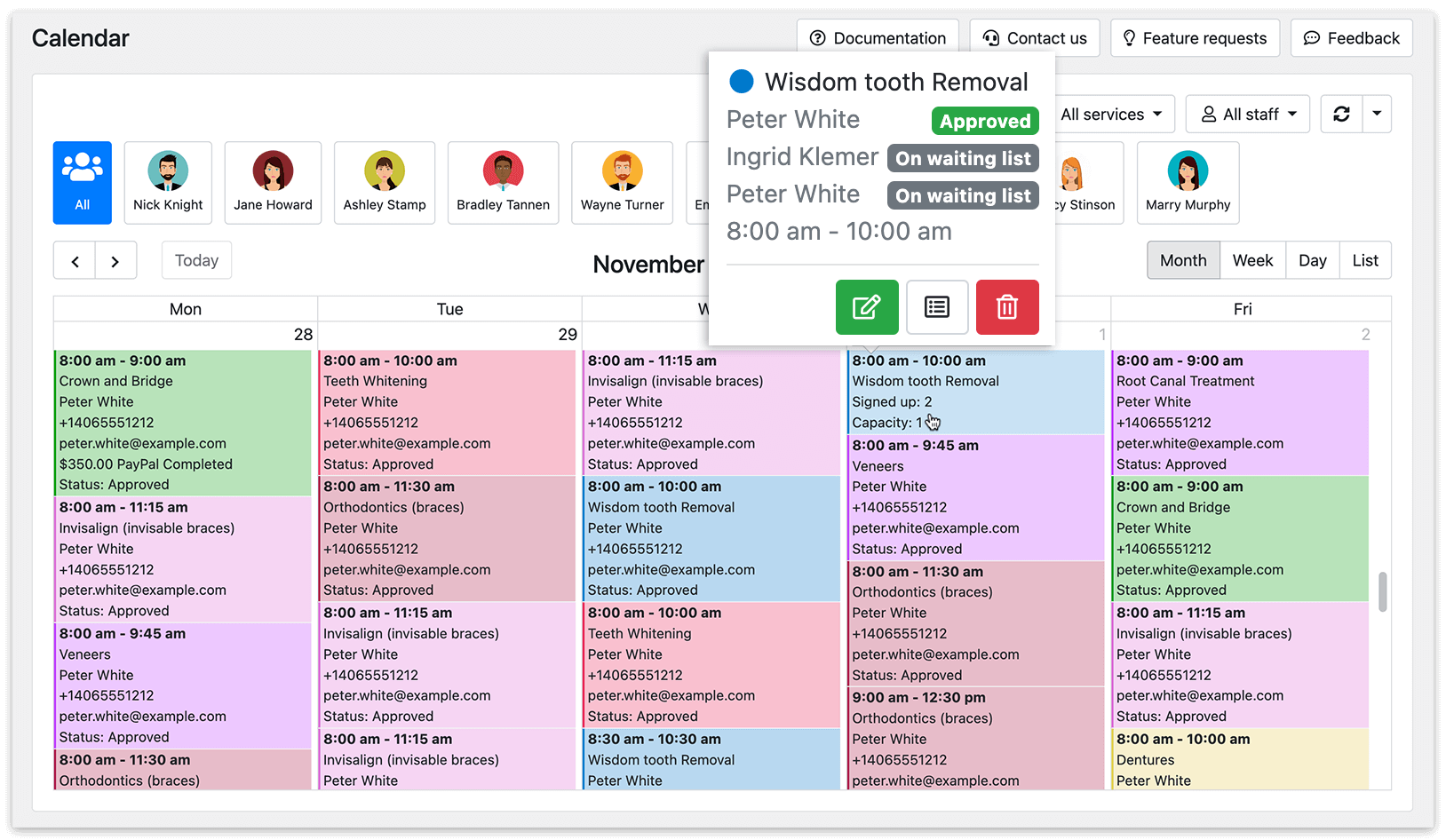Bookly Calendar – appointment details
