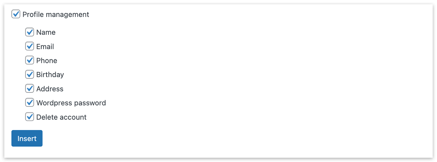 Add Customer Cabinet – options