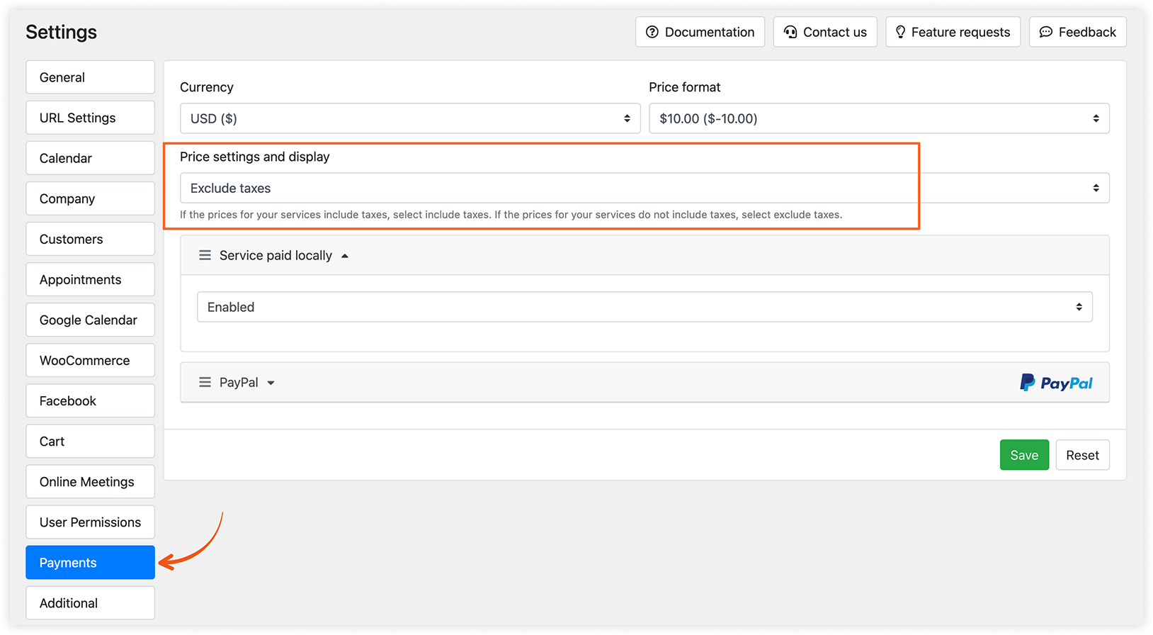 Bookly Settings – price settings and display